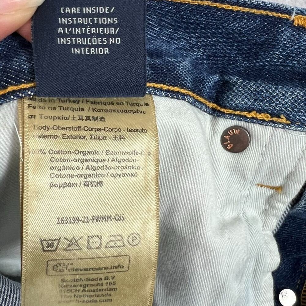 Scotch & Soda Mens Jeans 30/32 The Vert Medium Wash Straight Leg Organic Cotton - Picture 9 of 13